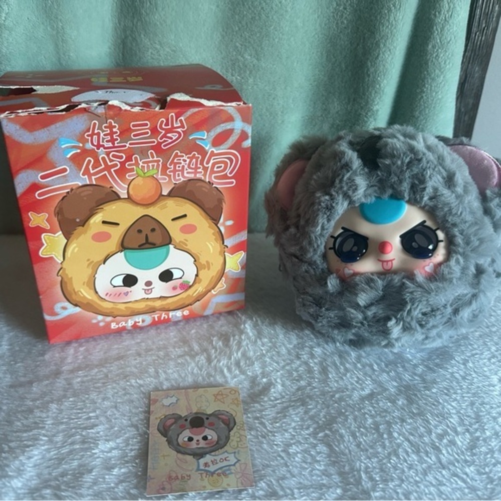 Baby Three Plush Zippered Pouch